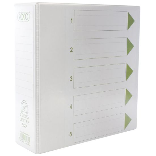 صورة روكو "O" ملف عرض  تقديمي 3 حلقات، 2.50 بوصة، مقاس  ليتر، كرتون‎/‎بلاستيك، ابيض