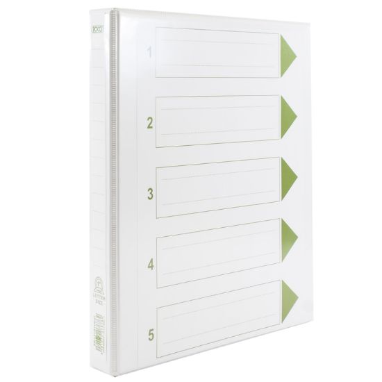 صورة روكو "O" ملف عرض  تقديمي 3 حلقات، 1.00 بوصة، مقاس  ليتر، كرتون‎/‎بلاستيك، ابيض