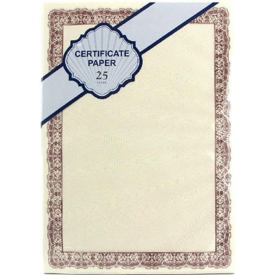 Picture of CERTIFICATE A4 PARCHMENT Cream/Pink