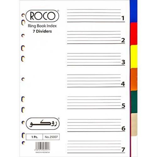 Picture of INDEX DIVIDER PVC  A4 SIZE  1-7  DIVIDER , ROCO MIX COLOR