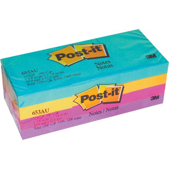 Picture of POST-IT 1.5X2"  12 PADS/PK , COLORS
