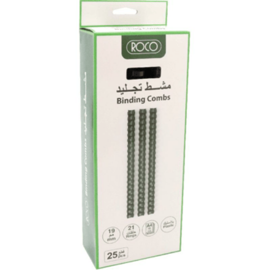 Picture of SPIRAL PLASTIC 21 RINGS WHITE 25 PCS/PK , 19 MM BLACK