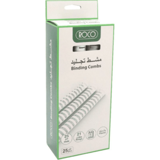 Picture of SPIRAL PLASTIC 21 RINGS WHITE 25 PCS/PK , 25MM WHITE