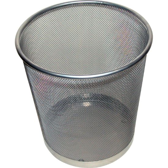 Picture of WASTEBASKET IRON MESH SILVER