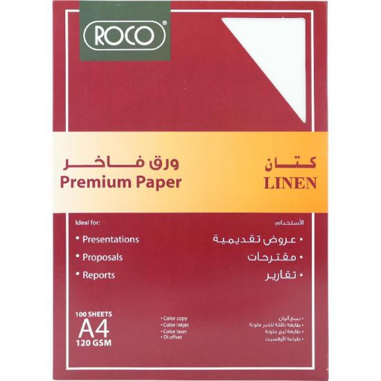 Picture of PAPER LINEN 120GSM WHITE  100 SHEETS/PK