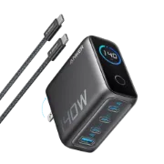 صورة انكر منافذ ‎3‎ واط مع ‎140‎ شاحن USB‎-‎C + 1‎ منفذ USB مع شاشة  رمادي غامق