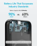 صورة أنكر بطارية MagGo 321 – 5000 مللي أمبير، USB-C 12 واط، شحن لاسلكي 5/7.5 واط، أسود