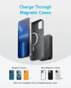 صورة أنكر بطارية MagGo 321 – 5000 مللي أمبير، USB-C 12 واط، شحن لاسلكي 5/7.5 واط، أسود