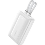 صورة أنكر باور بانك 20000 مللي أمبير 30 واط مع كابل USB C وLightning مدمجين أبيض