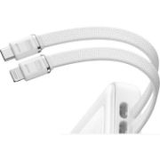 صورة أنكر باور بانك 20000 مللي أمبير 30 واط مع كابل USB C وLightning مدمجين أبيض