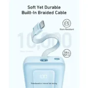 صورة أنكر باور بانك 10000 مللي أمبير 30 واط مع كابل USB C مدمج أزرق