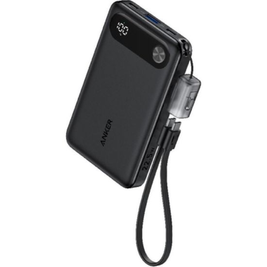 Picture of Anker Power Bank (10K, 22.5W)1) 10000mAh2) USB-C / 23) USB-A / 14) Total: Output 22.5W Max Input - 20W