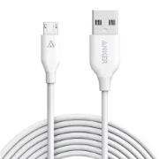 Picture of Anker - Cable - PowerLine Micro-USB to USB-A - 6ft - White1) Connectivity2Micro USB3) 6 ft