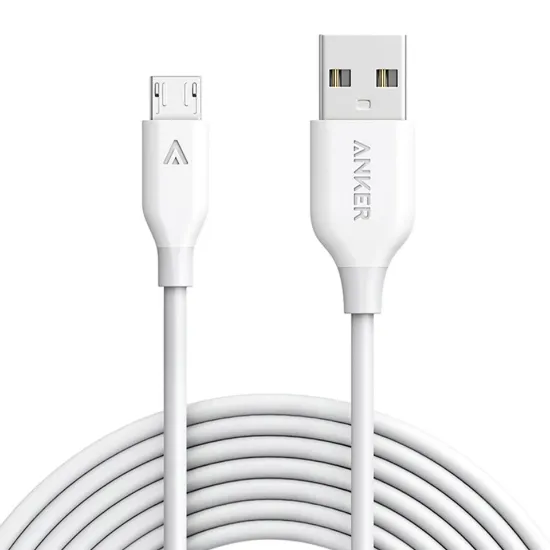 Picture of Anker - Cable - PowerLine Micro-USB to USB-A - 6ft - White1) Connectivity2Micro USB3) 6 ft
