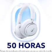 صورة ساوندكور أوفر إير لايف Q45 مدة 50 ساعة مع خاصية إلغاء الضوضاء النشطة وتقنية LDAC أبيض