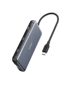 Picture of Anker Media Hub 8-in 1 2 USB-A , 2 USB-C ,  SD & Micro SD, Ethernet , 1 HDMI Gray