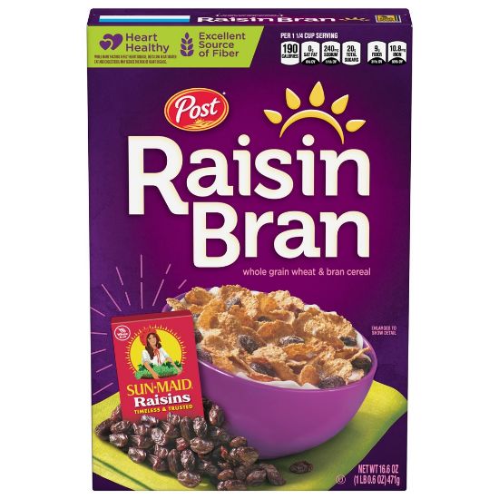 Picture of Raisin Bran Whole Grain Wheat and Bran Cereal (470g) || حبوب إفطار رايزن بران بالقمح الكامل والنخالة (470جم)