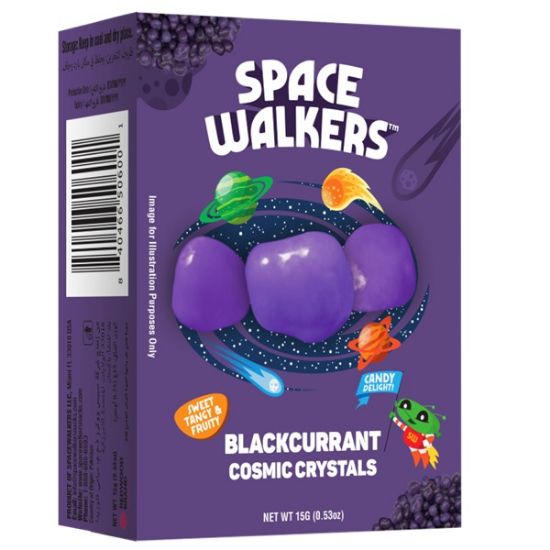 صورة Blackcurrant Cosmic Crystals [12 Packs x 24 Pcs] || حبات بلورات حلوى صلبة حامضة بنكهة الكرز والكشمش الأسود [12 شد × 24 حبة]